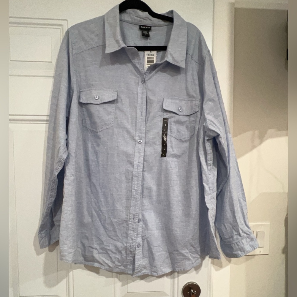 Torrid Men's Casual Light Blue Button-Down Shirt